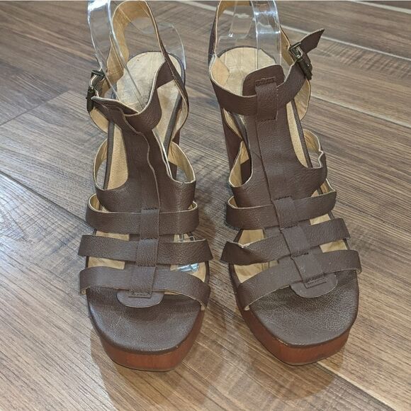 LUCKY BRAND Women's Brown Gladiator Platform Wedge Sandal. Size 10. - Picture 2 of 7